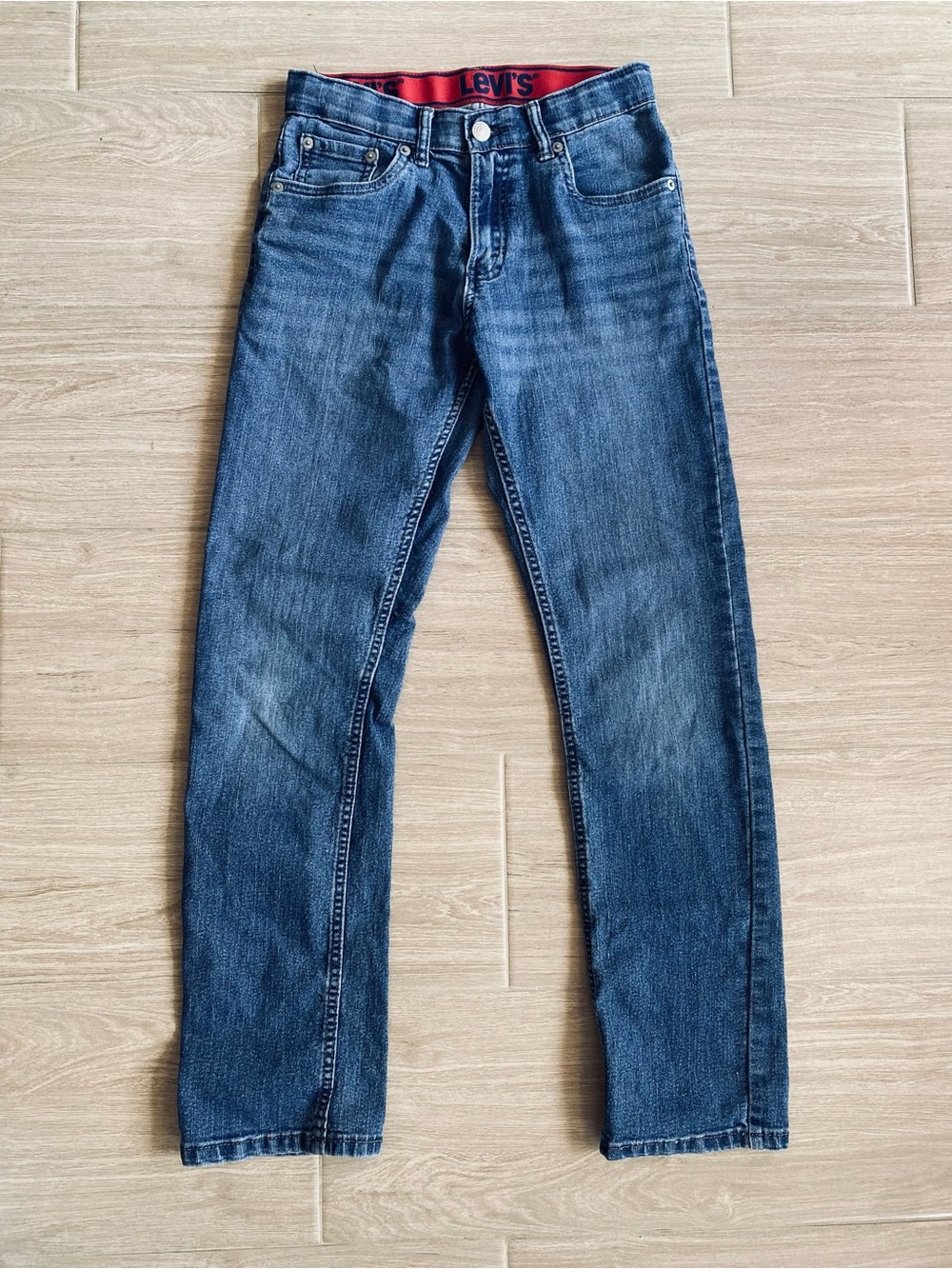 Levis 511 Slim Jeans Boys Size 16 Regular Blue Denim Pants Stretch Waistbandโ